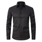 men's slim fit button shirt in black