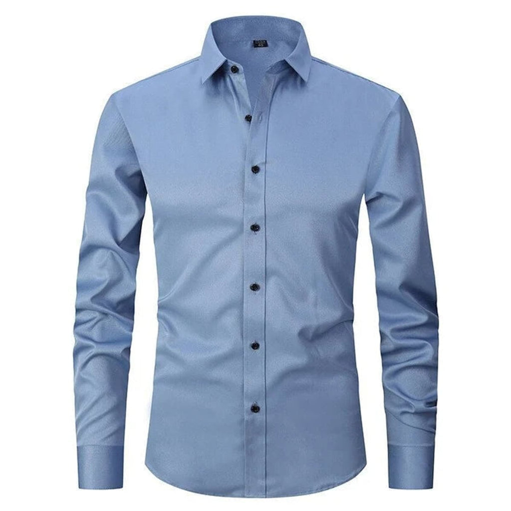 men's slim fit button shirt in light blue