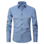 men's slim fit button shirt in light blue