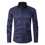 men's slim fit button shirt in navy blue
