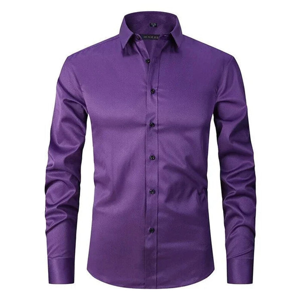 men's slim fit button shirt in purple