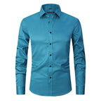 men's slim fit button shirt in light green