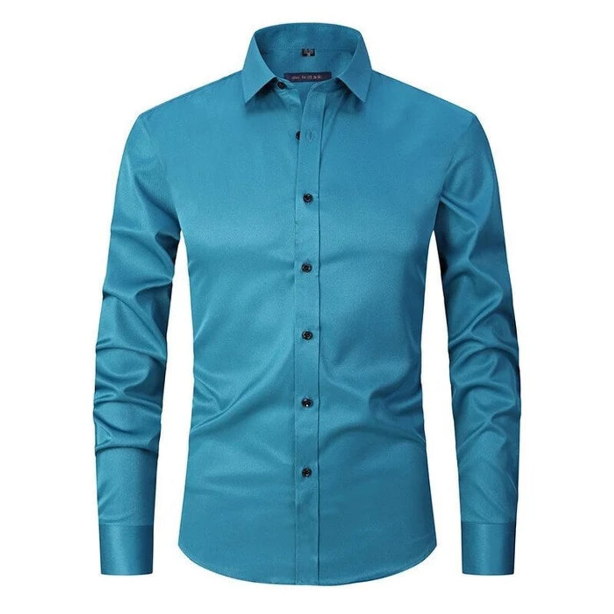 men's slim fit button shirt in light green