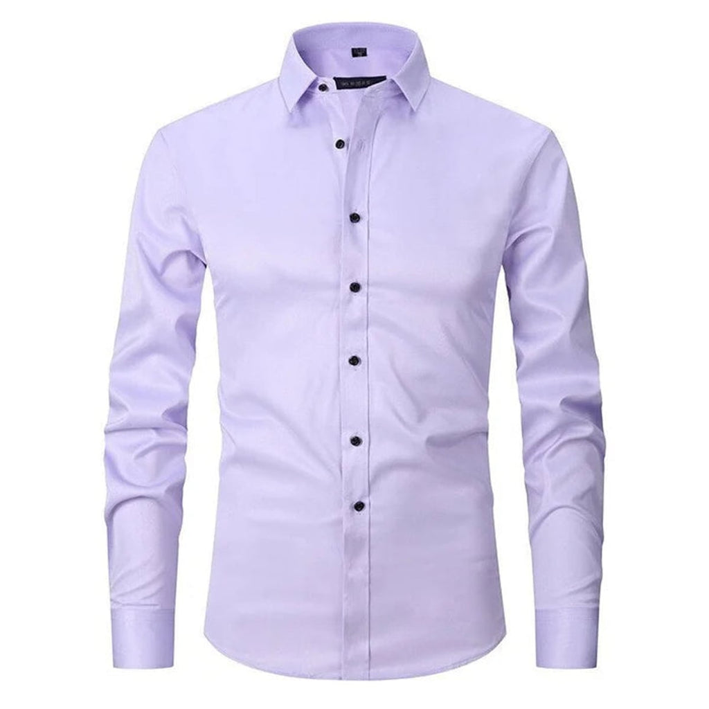 men's slim fit button shirt in light lilac
