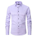 men's slim fit button shirt in light lilac