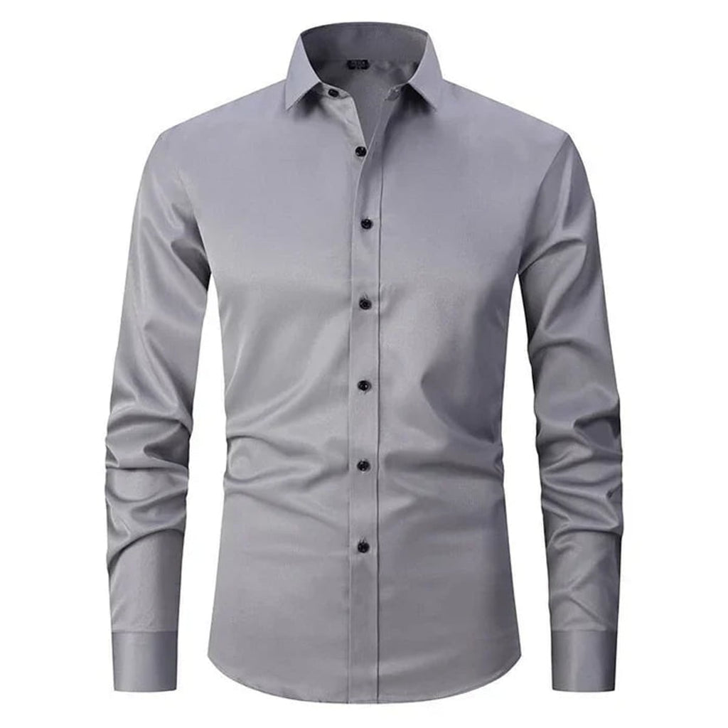 men's slim fit button shirt in gray