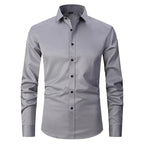 men's slim fit button shirt in gray