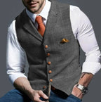 men's slim fit button-up waistcoat in gray