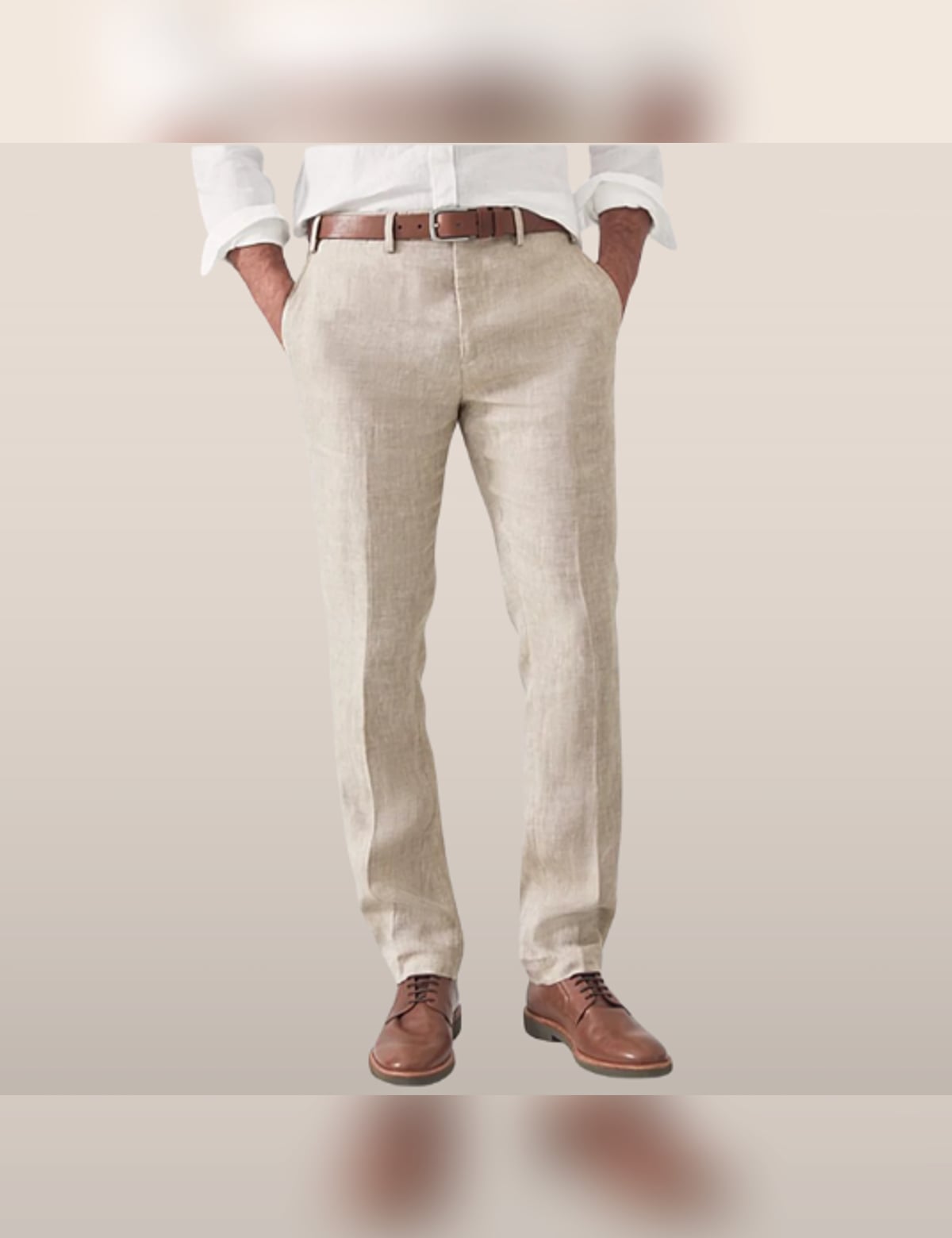 men's slim fit casual pants in beige