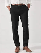 men's slim fit casual pants in black