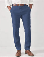 men's slim fit casual pants in blue