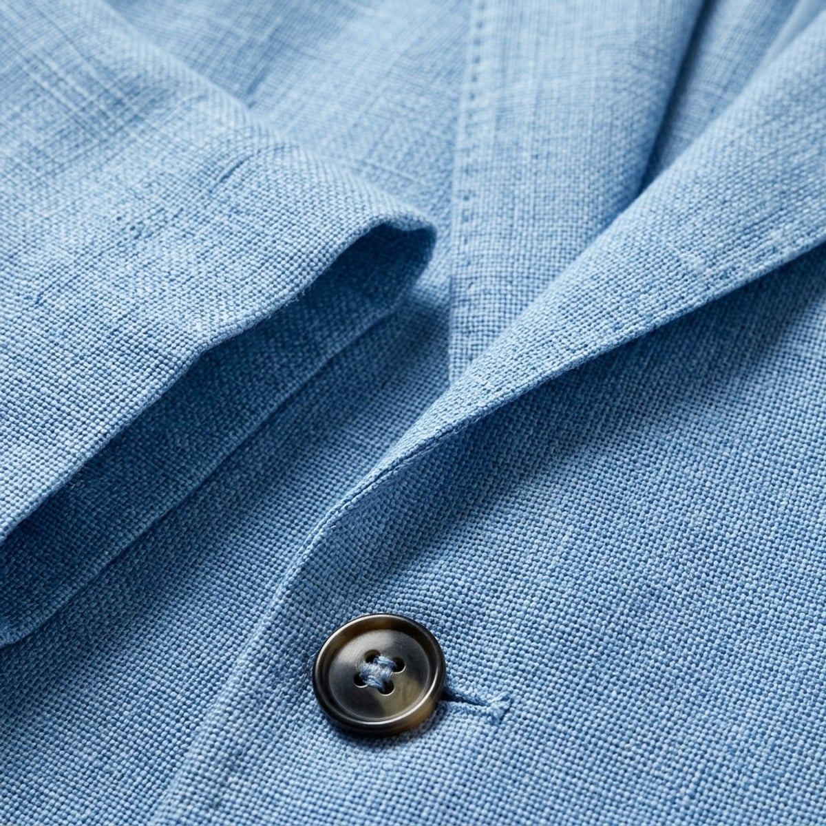 men's slim fit linen blazer in blue