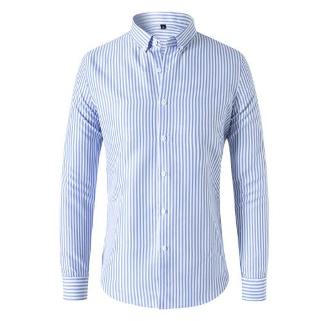 men's slim fit long sleeve button-down shirt in light blue 