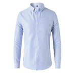 men's slim fit long sleeve button-down shirt in light blue 
