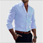 men's slim fit long sleeve button-down shirt in light blue 
