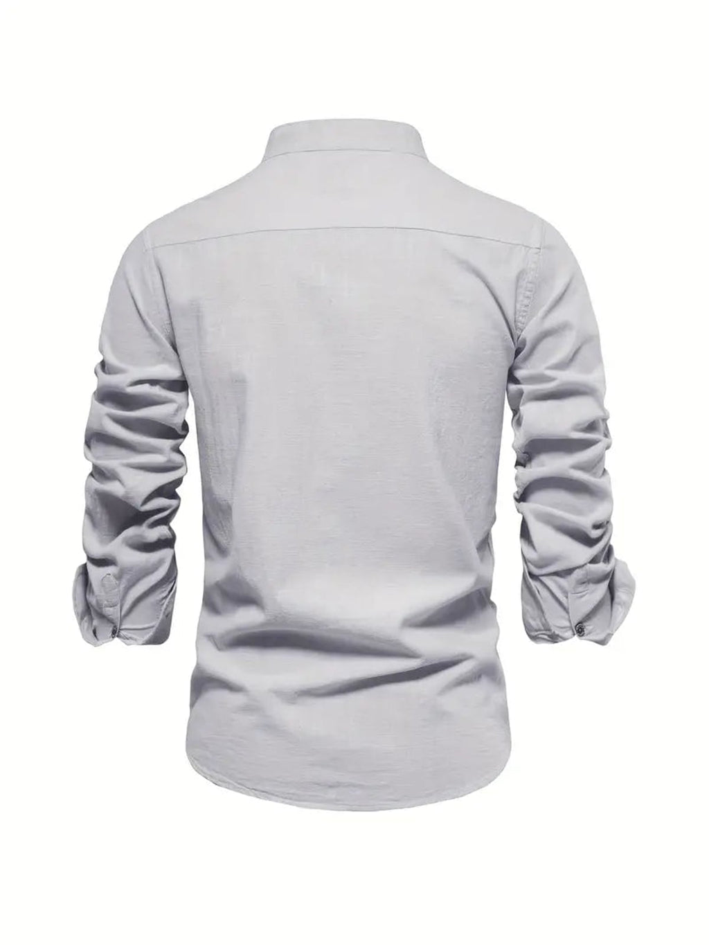 men's slim fit long sleeve grandad collar shirt
