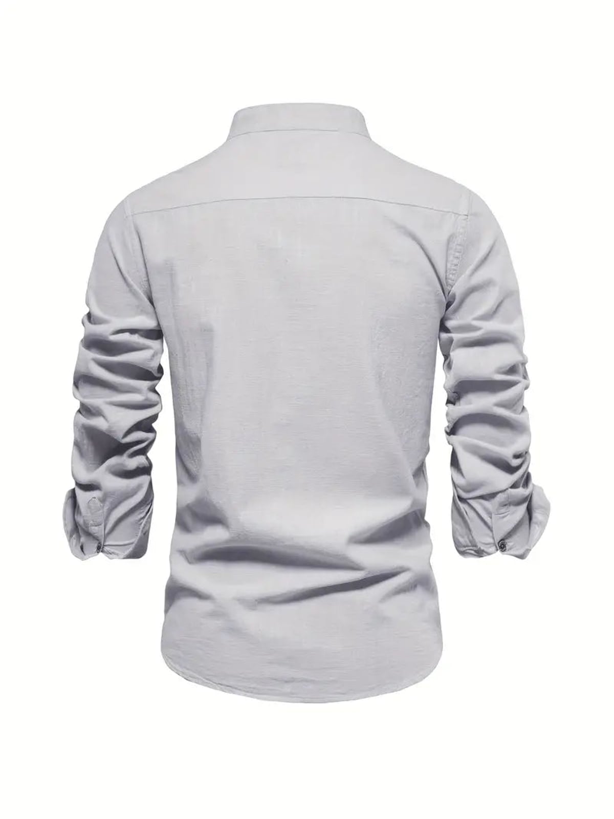 men's slim fit long sleeve grandad collar shirt