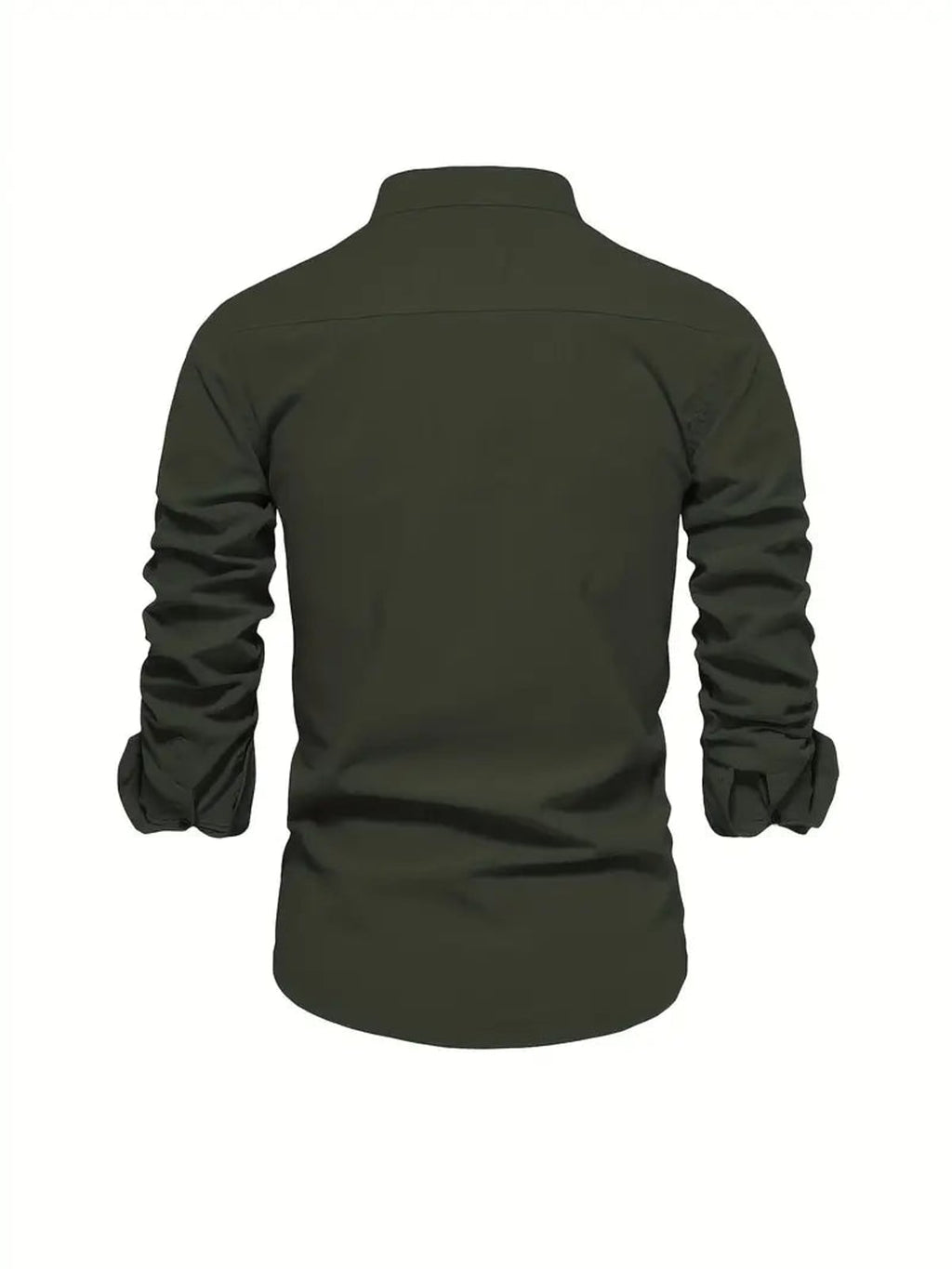 men's slim fit long sleeve grandad collar shirt
