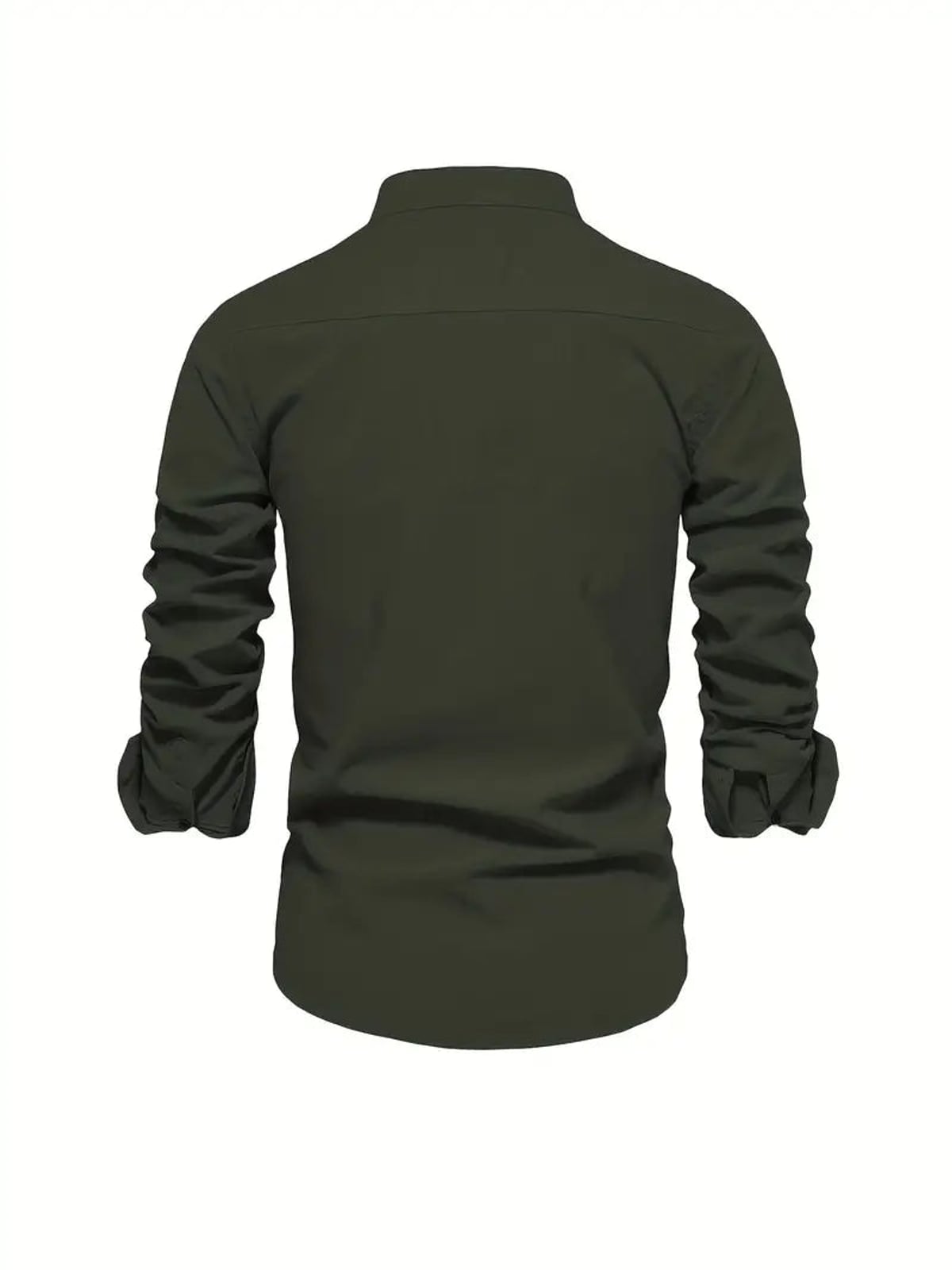 men's slim fit long sleeve grandad collar shirt