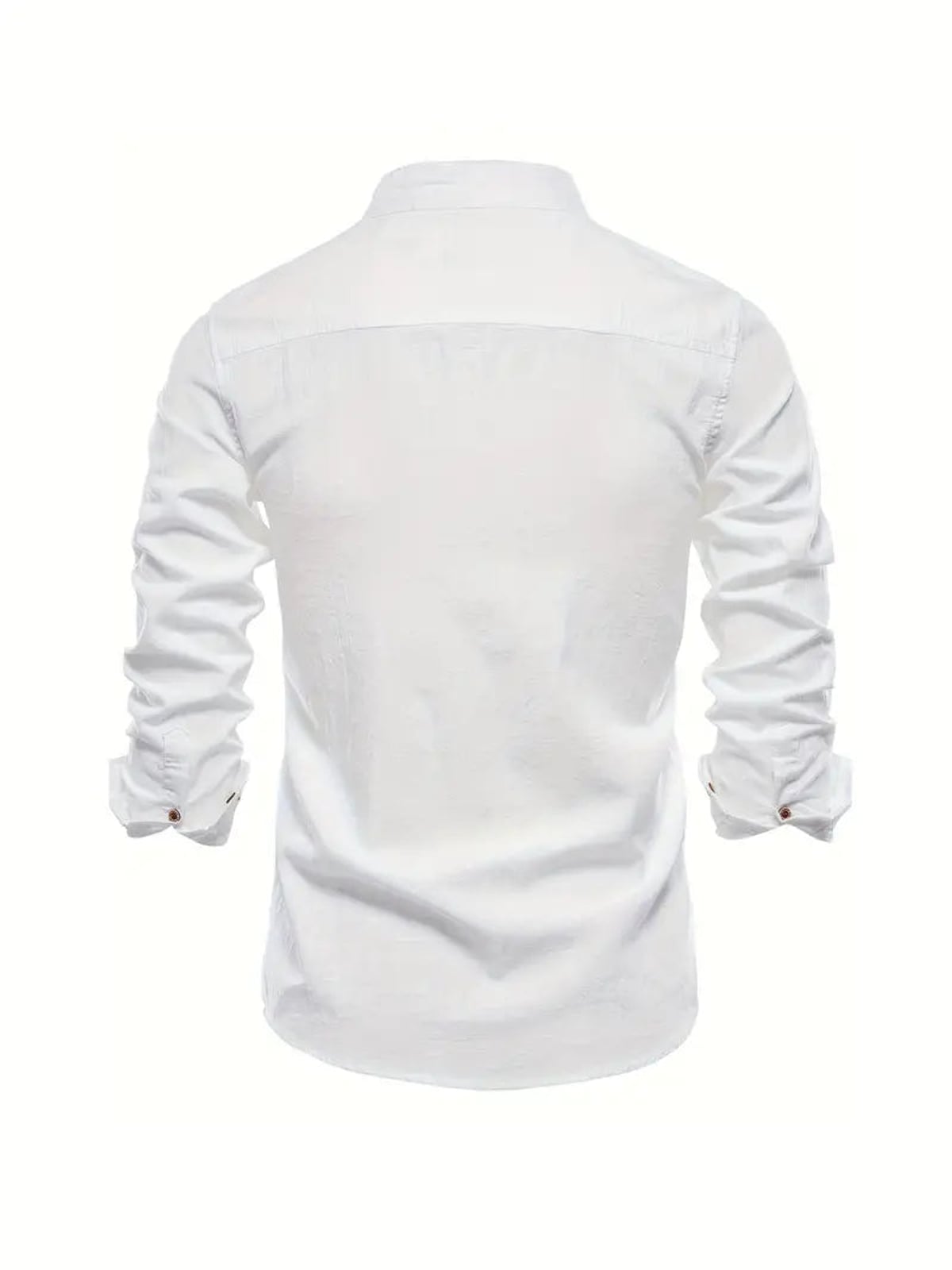 men's slim fit long sleeve grandad collar shirt