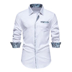 men's slim fit long sleeve polo shirt in white