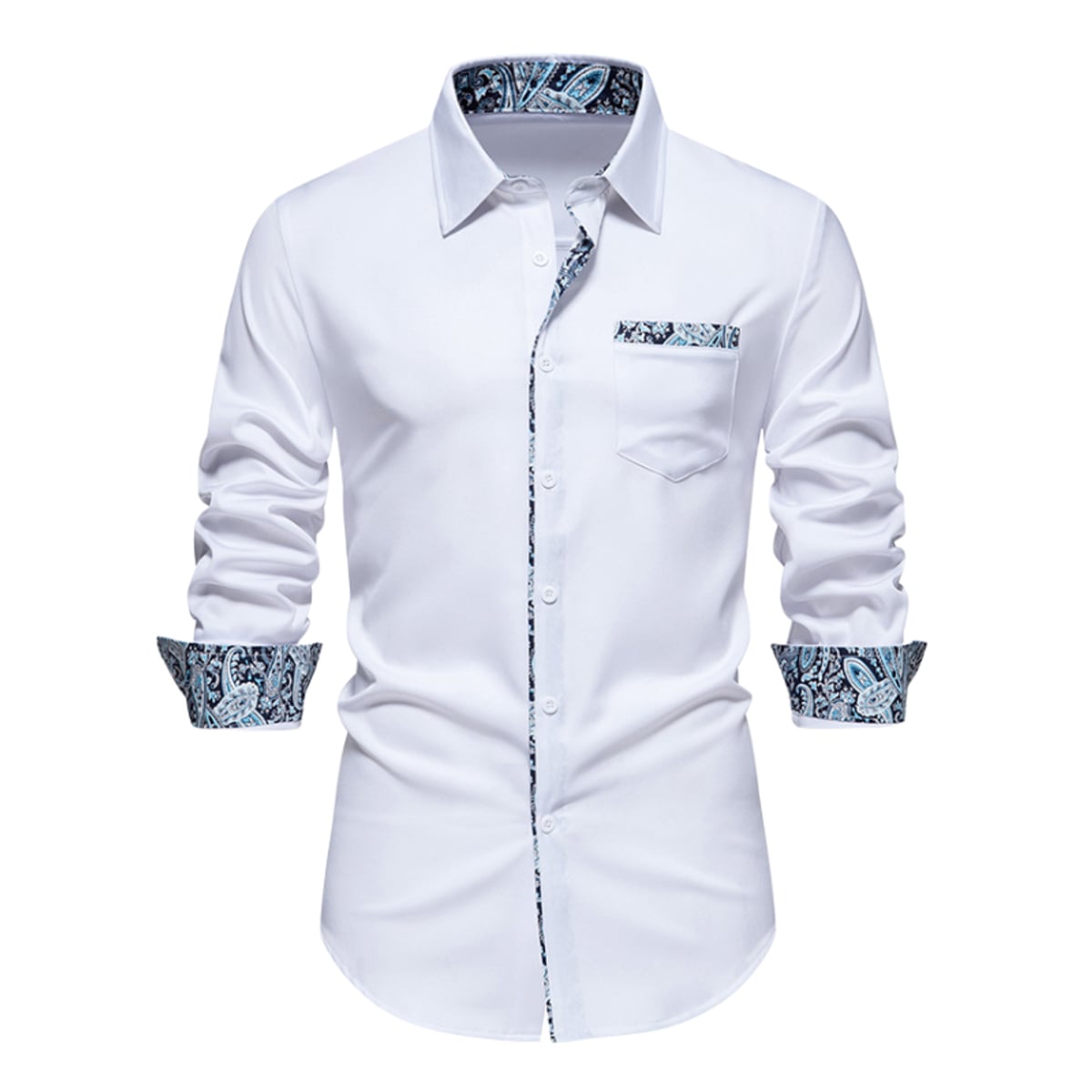 men's slim fit long sleeve polo shirt in white