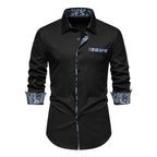 men's slim fit long sleeve polo shirt in black