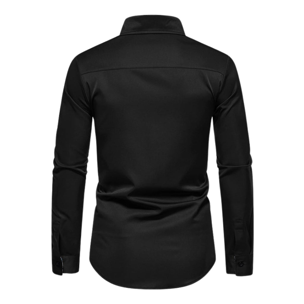men's slim fit long sleeve polo shirt 