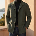 men's slim fit notch lapel overcoat in sage green