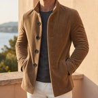 men's slim fit notch lapel overcoat in light brown