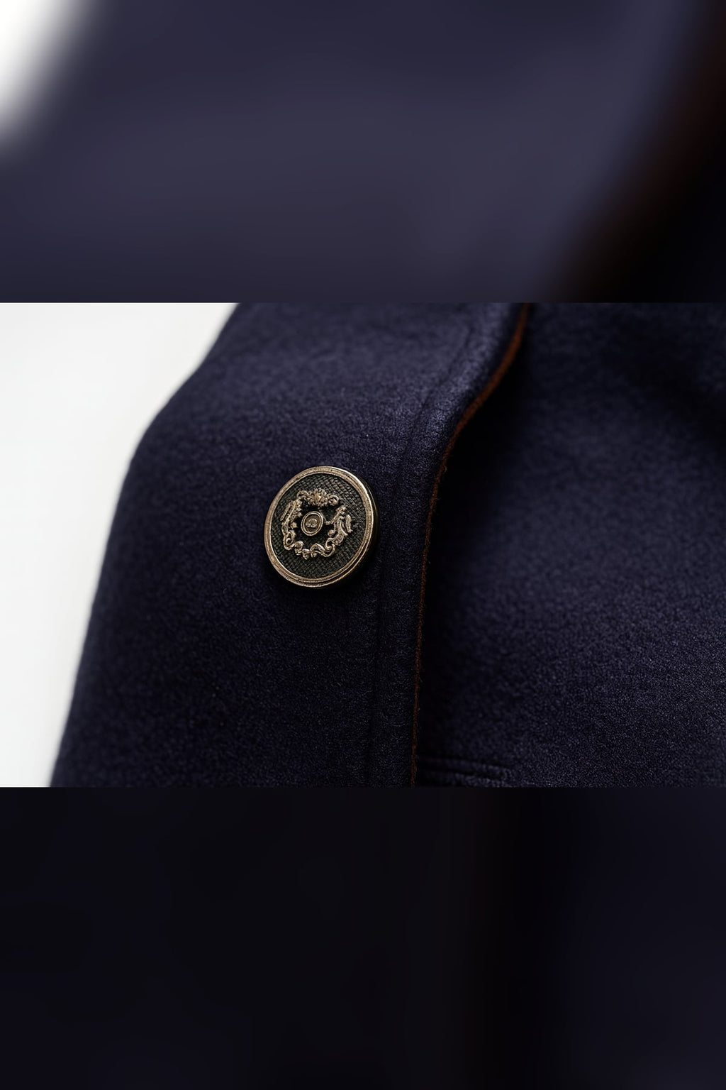 men's slim fit single-breasted overcoat in navy blue