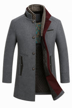 men's slim fit single-breasted overcoat in gray