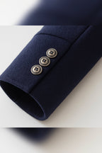 men's slim fit single-breasted overcoat in navy blue