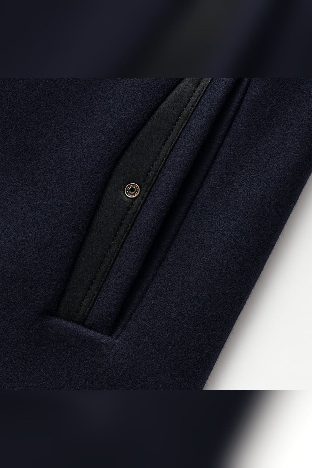 men's slim fit single-breasted overcoat in navy blue