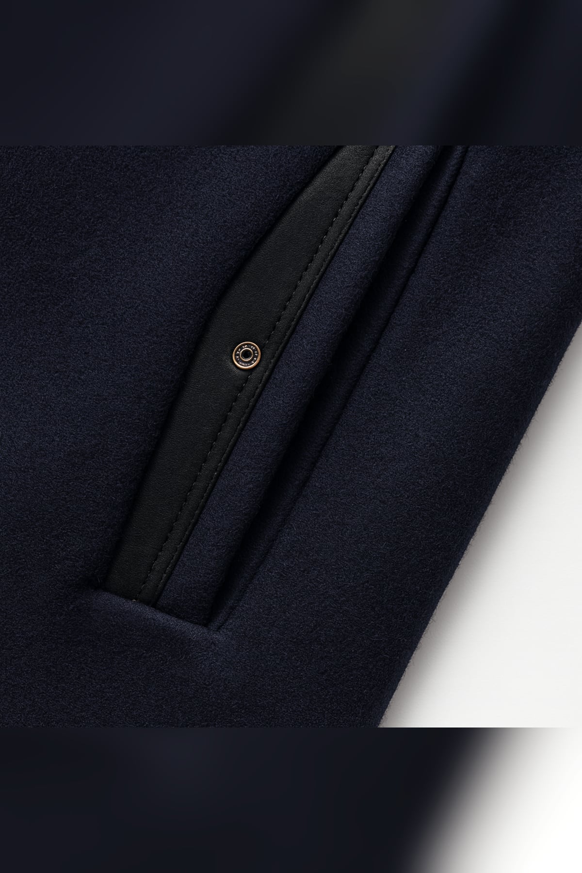 men's slim fit single-breasted overcoat in navy blue