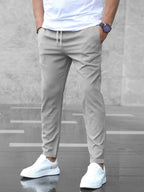 men's slim fit stretch trousers in gray