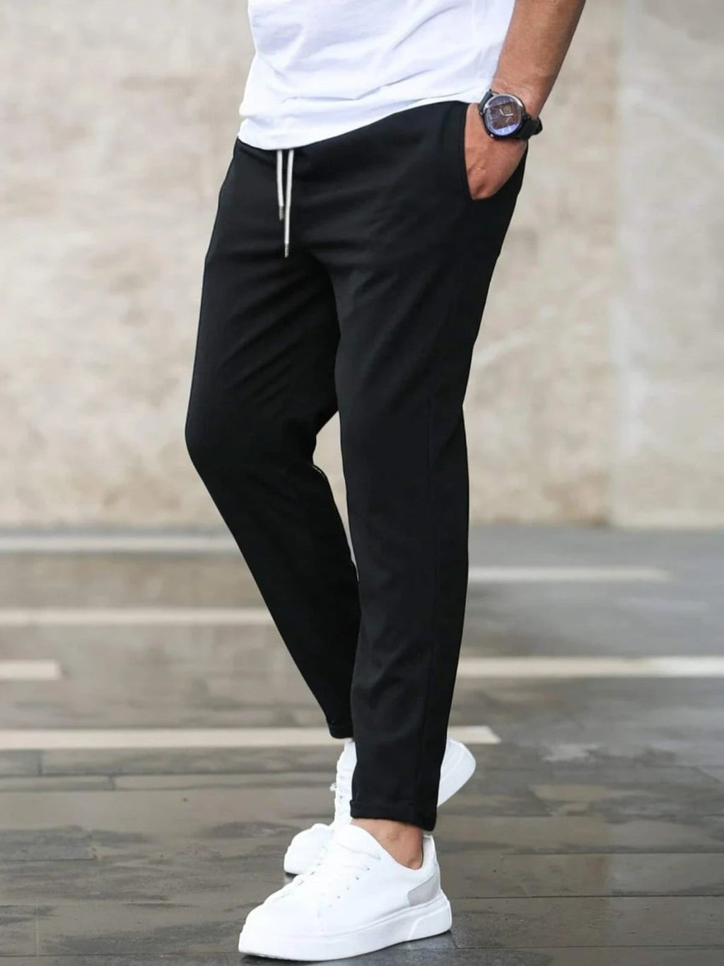 men's slim fit stretch trousers
