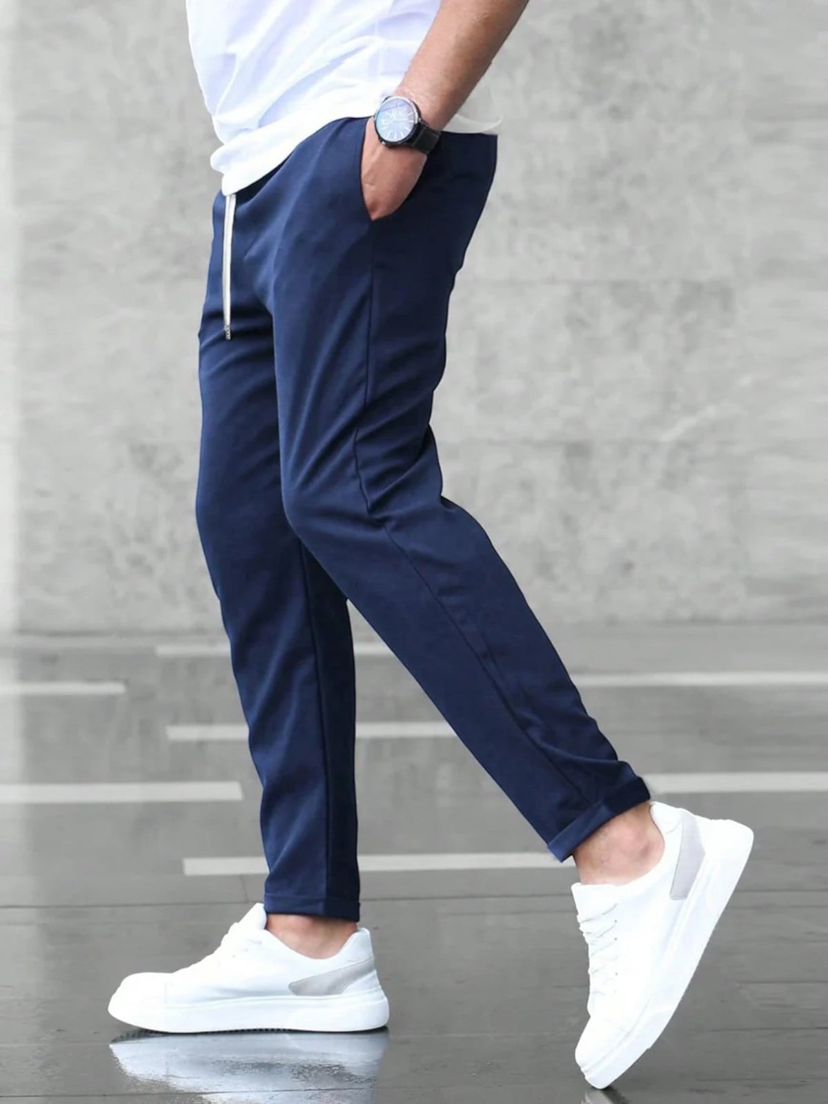 men's slim fit stretch trousers