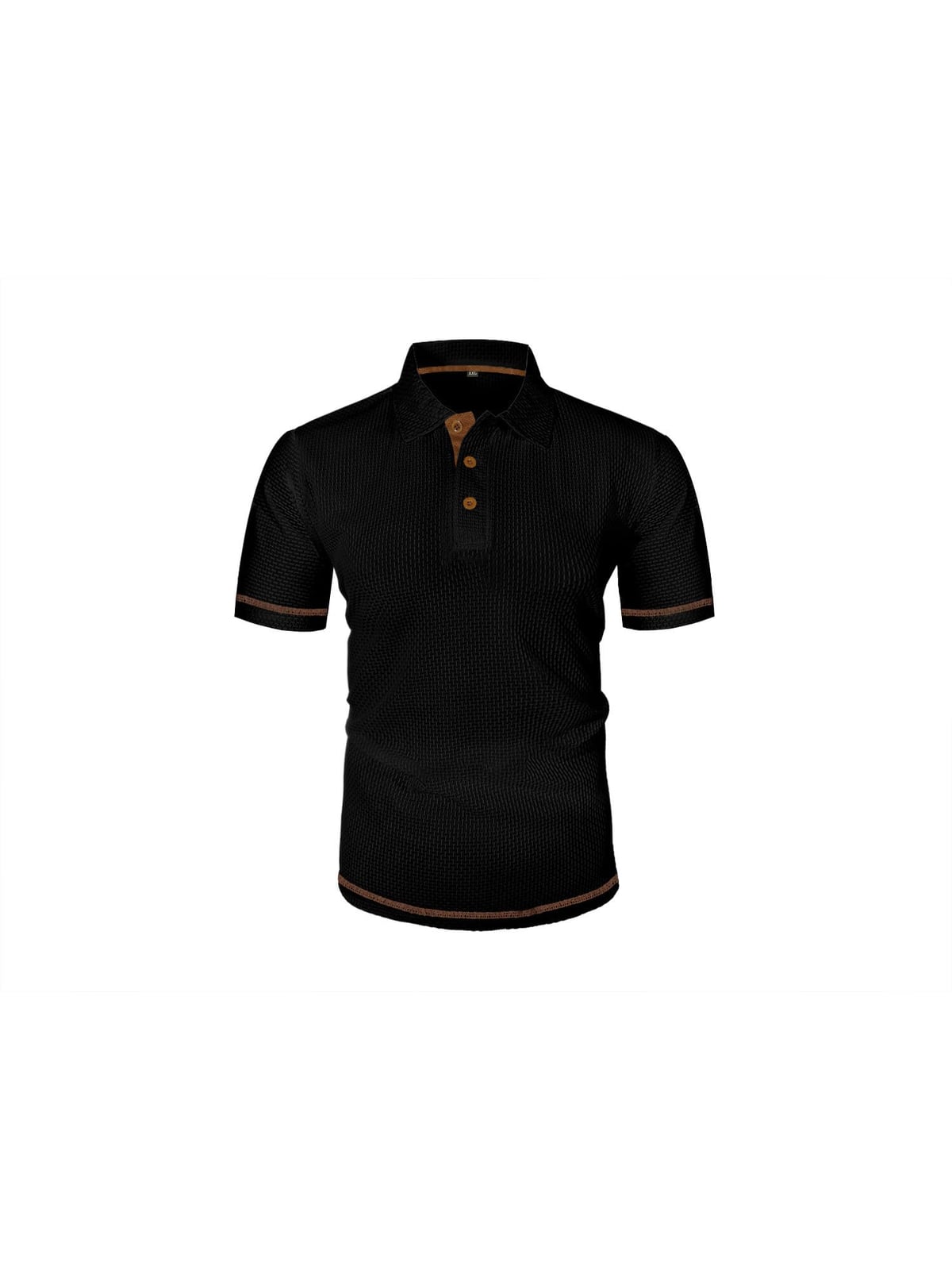 men's slim fit textured polo shirt in black