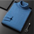 men's slim fit turtleneck sweater in blue