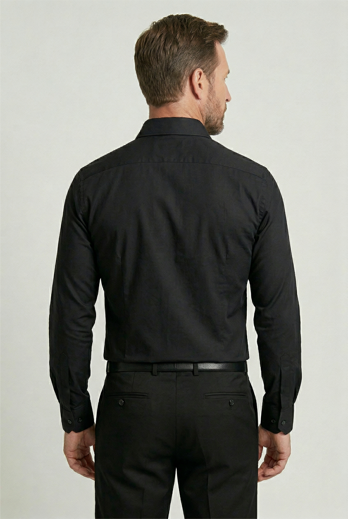 men's slim fit wrinkle resistant shirt in black
