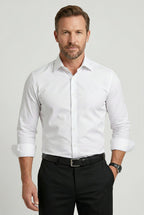 men's slim fit wrinkle resistant shirt in white