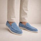 men's slip-on casual loafers in light blue