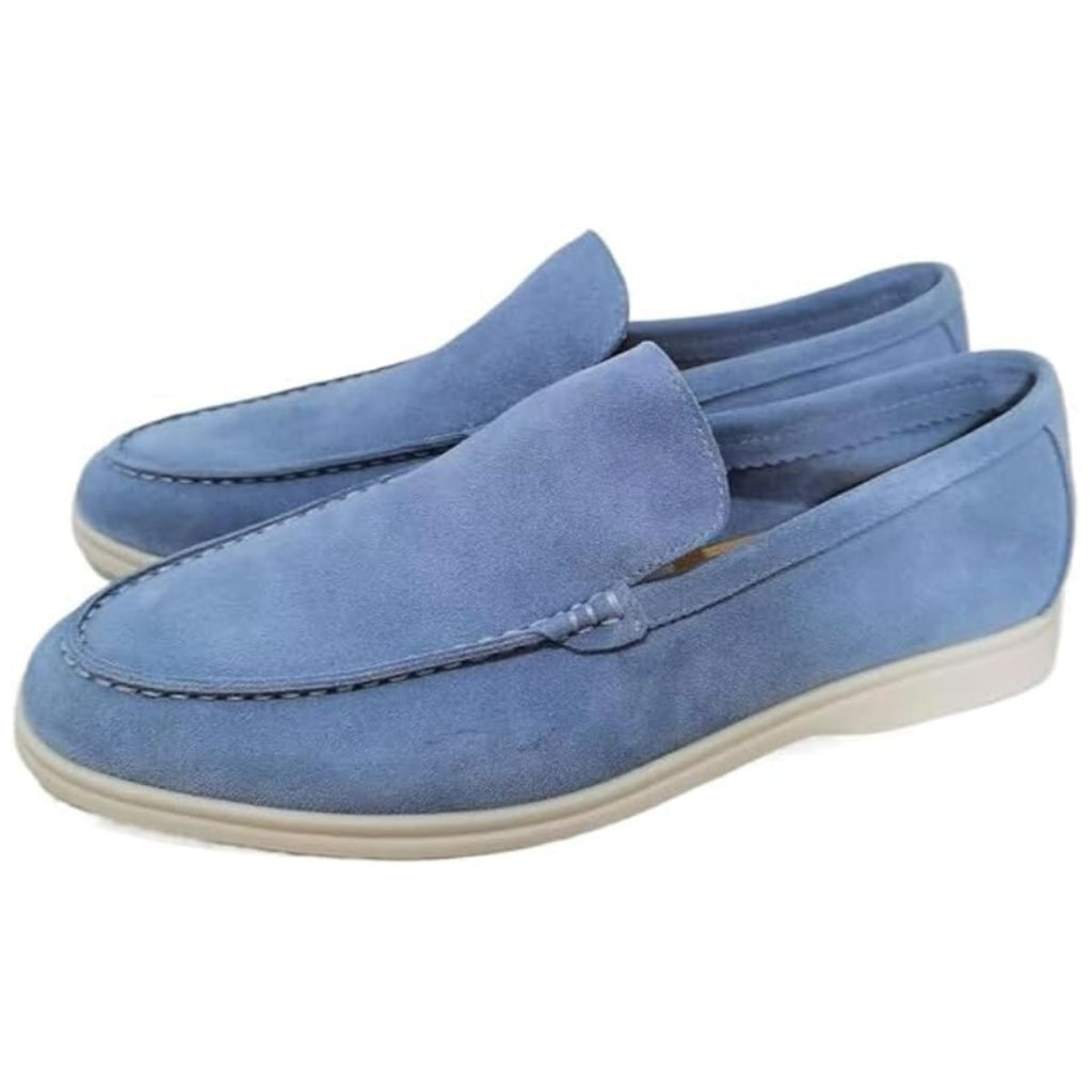 men's slip-on casual loafers in light blue