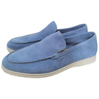 men's slip-on casual loafers in light blue