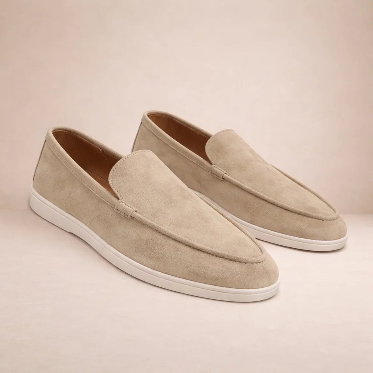 men's slip-on casual loafers in beige