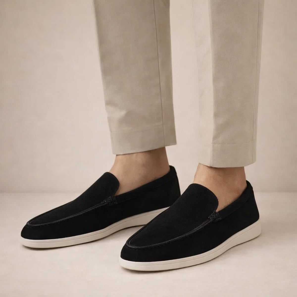 men's slip-on casual loafers in black