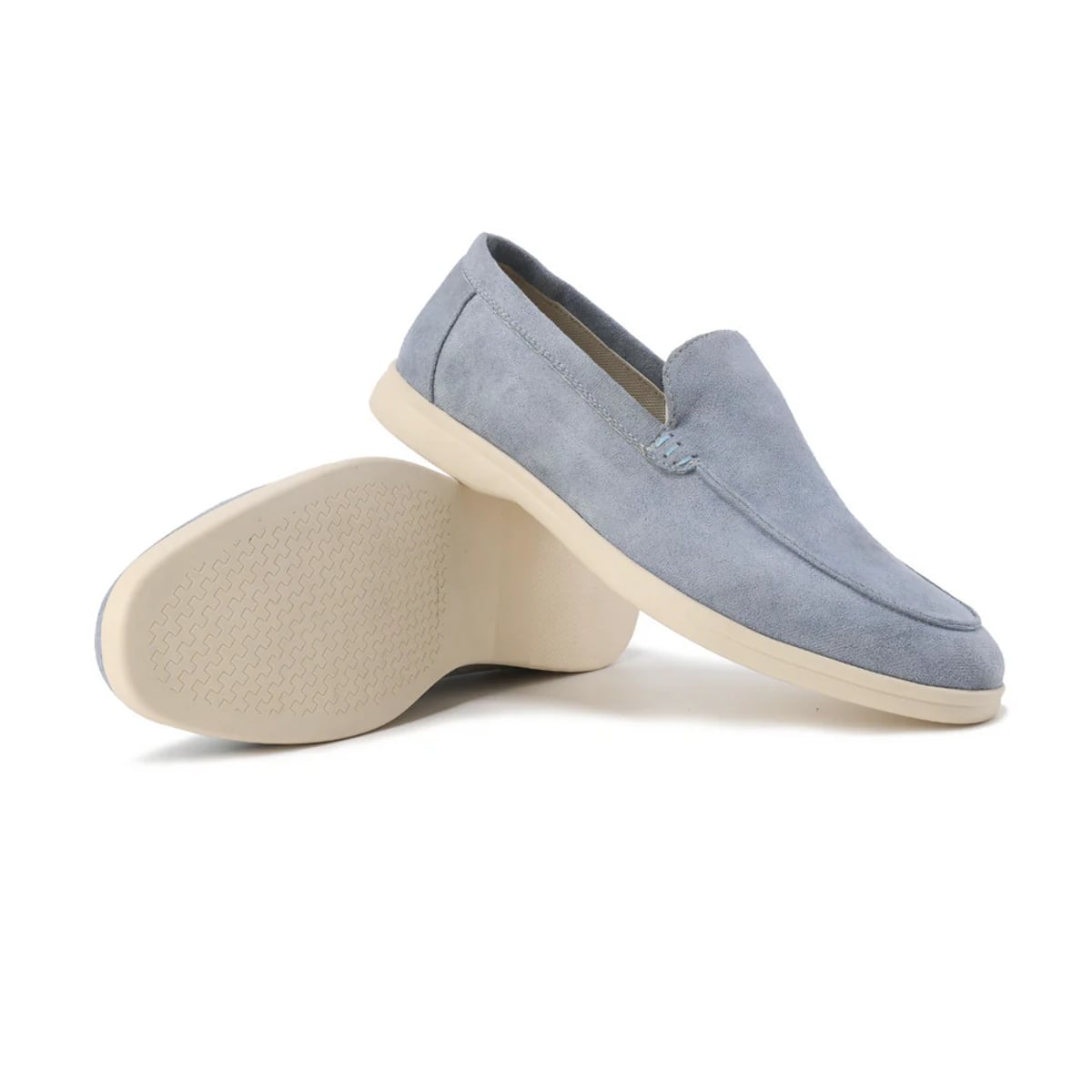 men's slip-on loafers in light blue