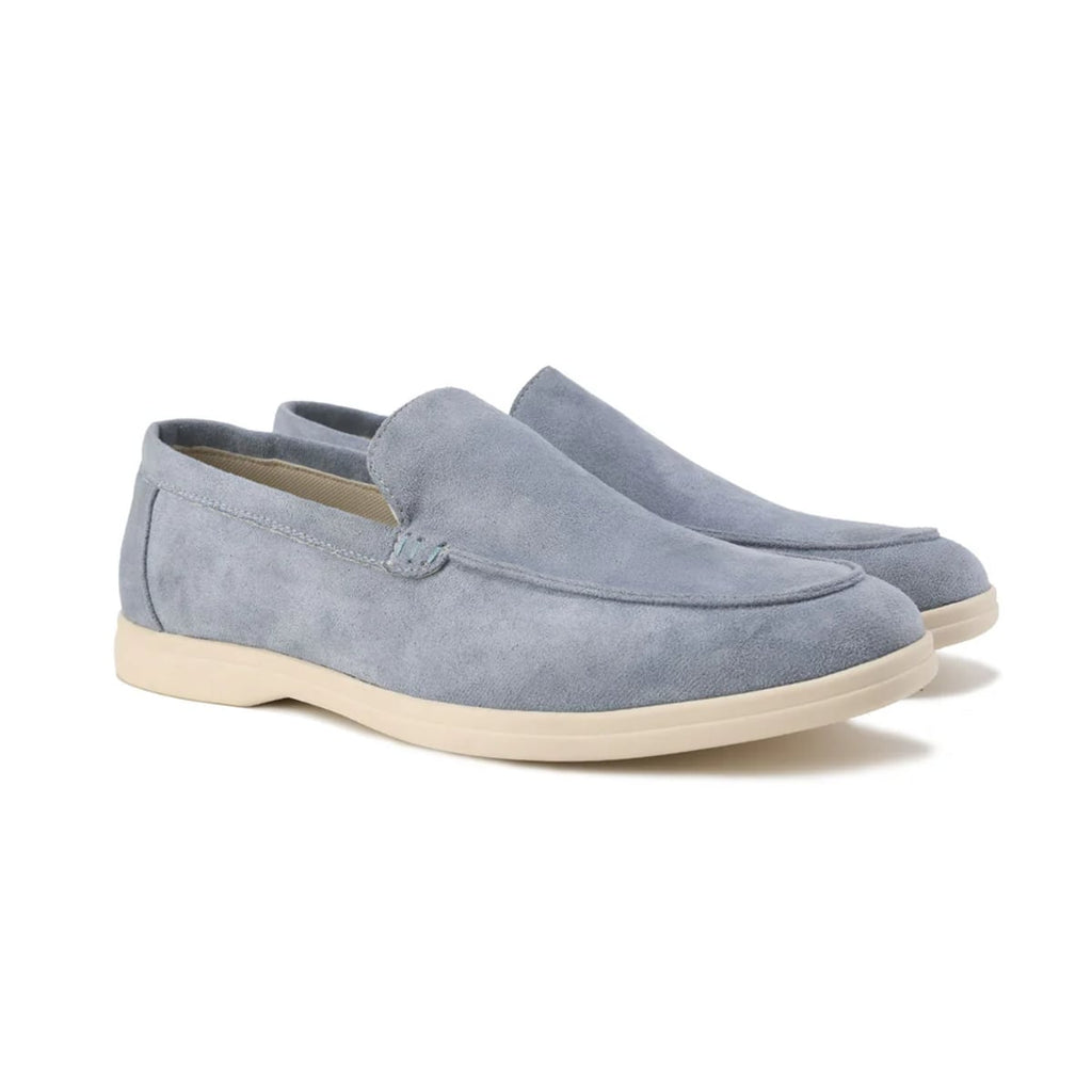 men's slip-on loafers in light blue