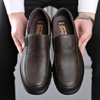 men's slip-on smart casual loafers in brown hole